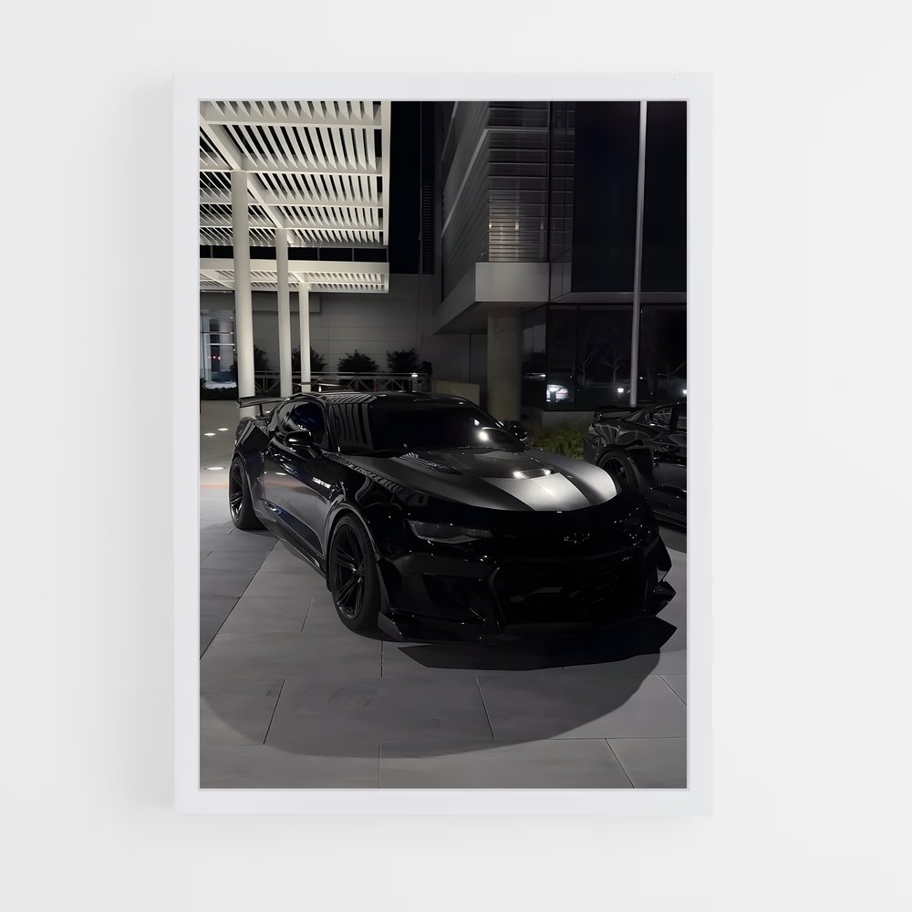 Poster Camaro Noir – affiche Chevrolet (vue 3)
